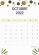 Calendarios Octubre 2023 ️ para imprimir PDF
