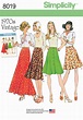 Simplicity 8019 Misses' Vintage 1970's Skirts