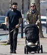 Aidan Turner steps out with his wife Caitlin Fitzgerald - who pushes a ...