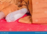 Closeup on Buddhist Monk Sole of the Foot during Praying Stock Photo ...