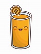 Premium Vector | Orange juice kawaii icon image