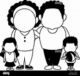 Family cartoon Black and White Stock Photos & Images - Alamy