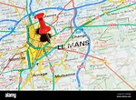 Le Mans (France) on map Stock Photo - Alamy