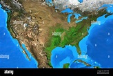 Physische Karte der Vereinigten Staaten von Amerika. Geographie und ...