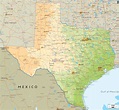 Physical Map of Texas State USA - Ezilon Maps