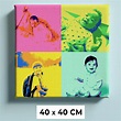 Tableau Pop Art Toile Personnalisé 4 photos Andy Warhol - 40 x 40 cm