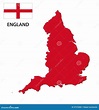 Mapa De Inglaterra Con La Bandera Ilustración del Vector - Ilustración ...