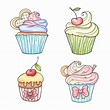 Set of colorful hand drawn style cupcakes 1200649 Vector Art at Vecteezy