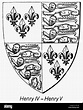 Escudo de inglés. /Nel escudo de armas del rey Enrique IV (1367-1413) y ...