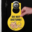 Do Not Disturb Door Hang Tags, Pear Shaped, Yellow, SKU: TG-0822