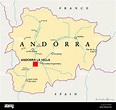 Andorra political map with capital Andorra la Vella, national borders ...