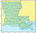 Louisiana Map With Counties And Cities | semashow.com