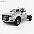 Ford Ranger Single Cab Chassis XL 2015 3D model - Humster3D