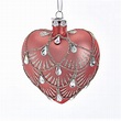 Noble Gems DARK PINK HEART Glass Christmas Ornament with Swarovski ...
