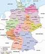 Mapa de Alemania con regiones y ciudades | Mapas de Alemania para ...