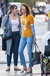 cobie smulders looks stunning in an orange full length shirt and jeans ...