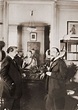 Erik Satie visiting Claude Debussy (photograph taken in Debussy's home ...