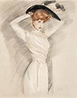 Paul-César Helleu (French, 1859-1927) , An elegant lady wearing a hat ...