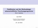 Falsifikationismus und Methodologie der Forschungsprogramme