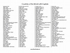 Print Countries of the World List – Free Printable