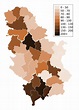 Population density in Serbia | Serbia, Density, Map