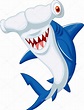 Cute hammerhead shark cartoon Stock Illustration by ©tigatelu #33882407