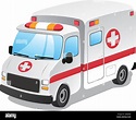 Cartoon ambulancia. Servicio de emergencia. Ilustración vectorial de ...