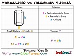 Prisma Recto – Formulario de Volúmenes y Áreas | CiberTareas