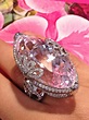 Beautiful, 72 carat, marquise kunzite ring set in platinum with ...