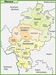 Administrative divisions map of Hesse