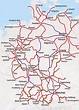 a large map with many roads and major cities on it's sides in different ...