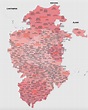 Municipios de Burgos mapa vectorial illustrator eps de