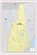 ZIP CODE Wall Map of NEW HAMPSHIRE New 2019 version 48" X 69 with thic ...