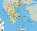 Large detailed physical map of Greece with all cities, roads and ...