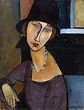 Riproduzioni D'arte Jeanne Hebuterne con cappello e collana, 1917 di ...