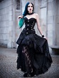 Rose Blooming Black Steampunk Lace Gothic Corset Prom Party Dress ...