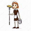 Housemaid. Hand drawn illustration. — Stock Vector © dergriza #107730638