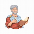Aristóteles, filósofo griego antiguo y erudito, personaje, caricatura ...