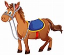 Un caballo con personaje de dibujos animados de silla de montar sobre ...