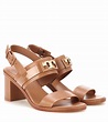 Tory Burch Gigi 65 Two Band Leather Sandals in Brown - Lyst