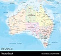 Detailed map of the australian continent Vector Image