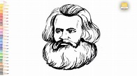 Karl Marx Drawing || How to draw Karl Marx Drawing easy step by step ...