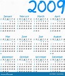 Vector Calendar 2009 Royalty Free Stock Photo - Image: 6759005