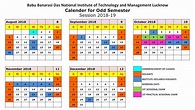 Academic Calendar 2018-19 Odd Semester | BBDITM