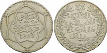 Marokko, 1 Rial / 10 Dirhams AH 1329 =1911, Mulai Abd al-Hafiz, 1908 ...