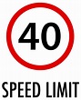 Speed limit sign on white background 1868619 Vector Art at Vecteezy