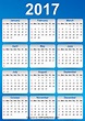 Vector Blue 2017 Calendar Design