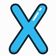 Blue, Letter, x, Alphabet, letters icon