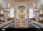 Innenansicht der Dresdner Frauenkirche, Frauenkirche, Dresden, Sachsen ...