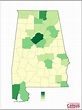 Alabama County Population Map Free Download